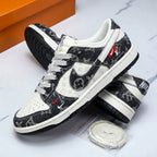 Hand Painted Denim Monogram Custom Dunk Sneakers