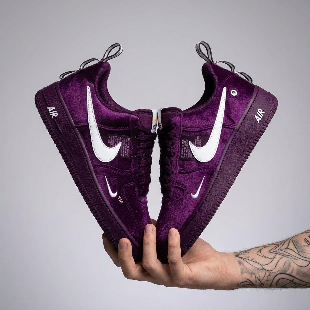Purple Hand Painted Custom Air Force 1 Sneakers