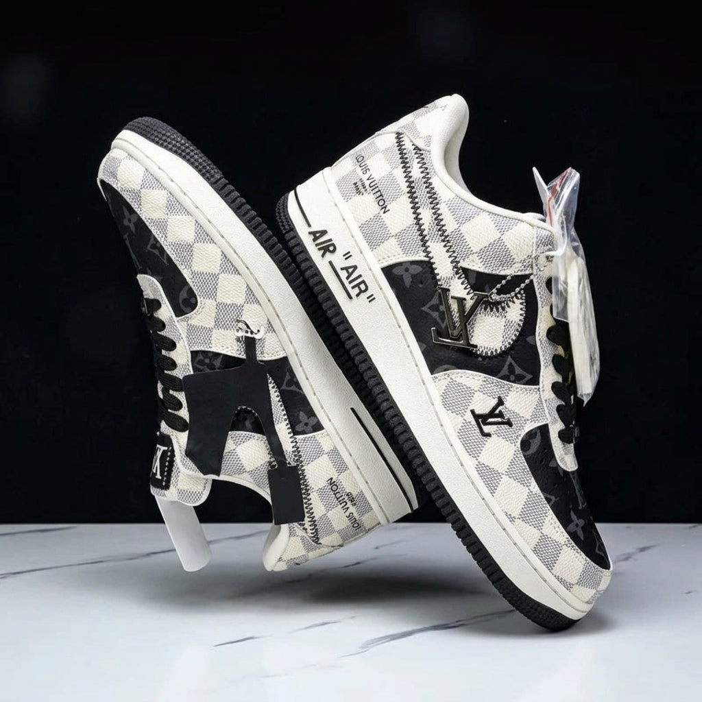 Custom Hand Painted Checkerboard Air Force 1 Sneakers