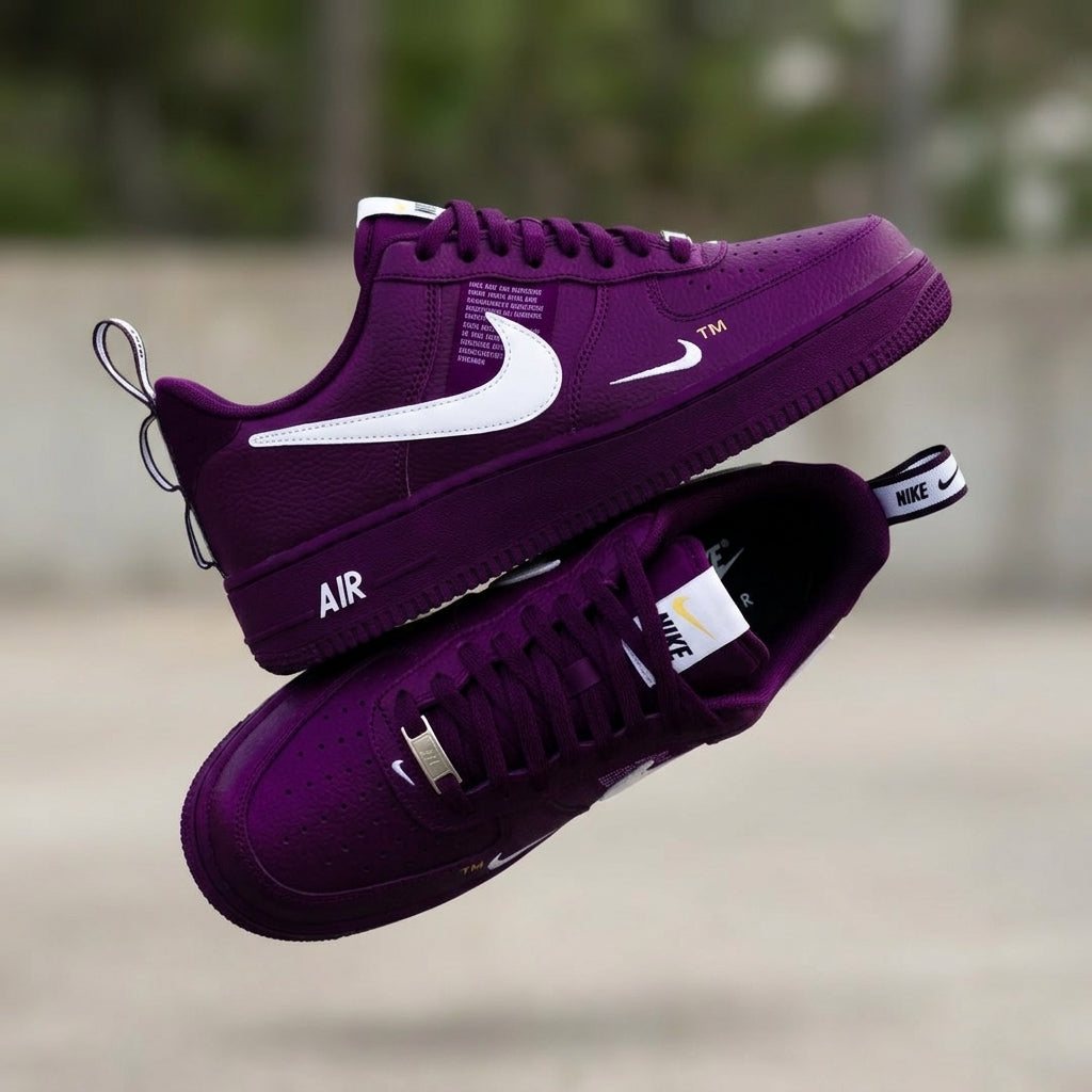 Custom Hand Painted Purple Air Force 1 Sneakers