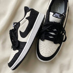 Hand Painted Black & Beige Custom Air Jordan 1 Sneakers