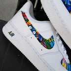 Graffiti Swoosh Blue Green Yellow Custom Air Force 1
