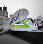 Graffiti Contrasting Purple Black Green Blue Green Yellow Custom Air Force 1