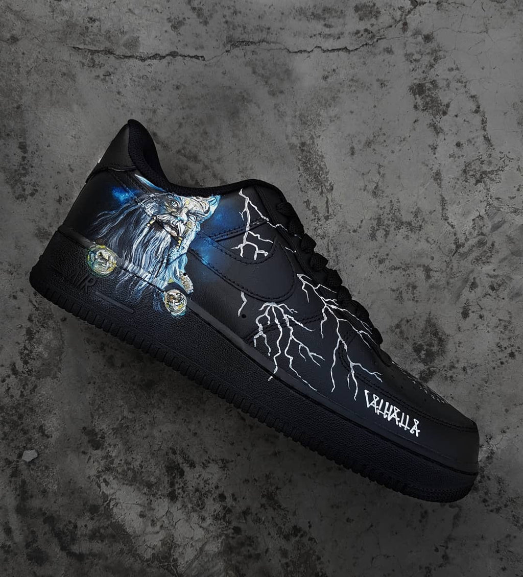 Cartoon Magiac Word Wizard Lightning Black White Custom Air Force 1