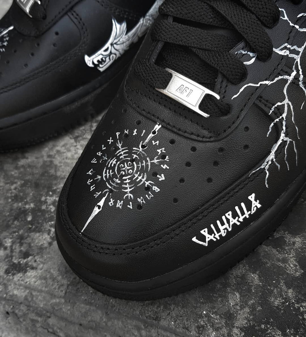 Cartoon Magiac Word Wizard Lightning Black White Custom Air Force 1