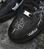 Cartoon Magiac Word Wizard Lightning Black White Custom Air Force 1