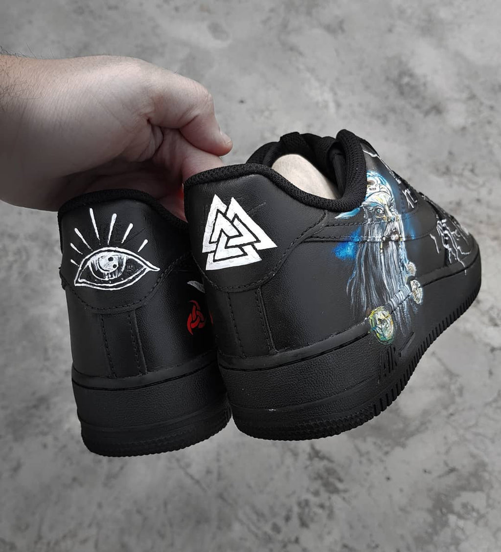 Cartoon Magiac Word Wizard Lightning Black White Custom Air Force 1