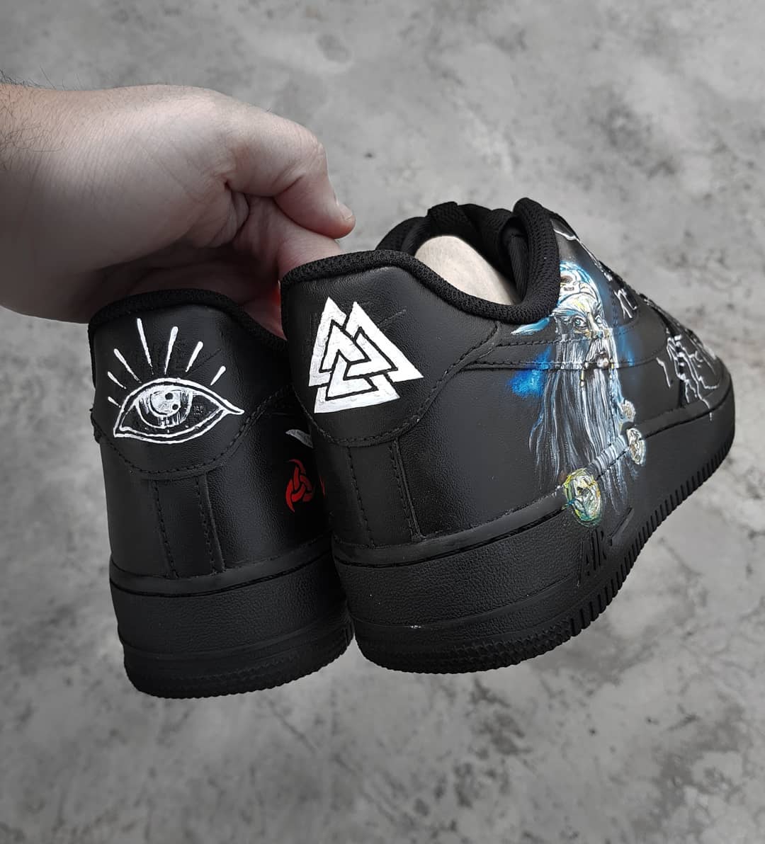 Cartoon Magiac Word Wizard Lightning Black White Custom Air Force 1