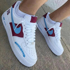 76 Baseball Stitch Burgundy BaBlue Custom Air Force 1