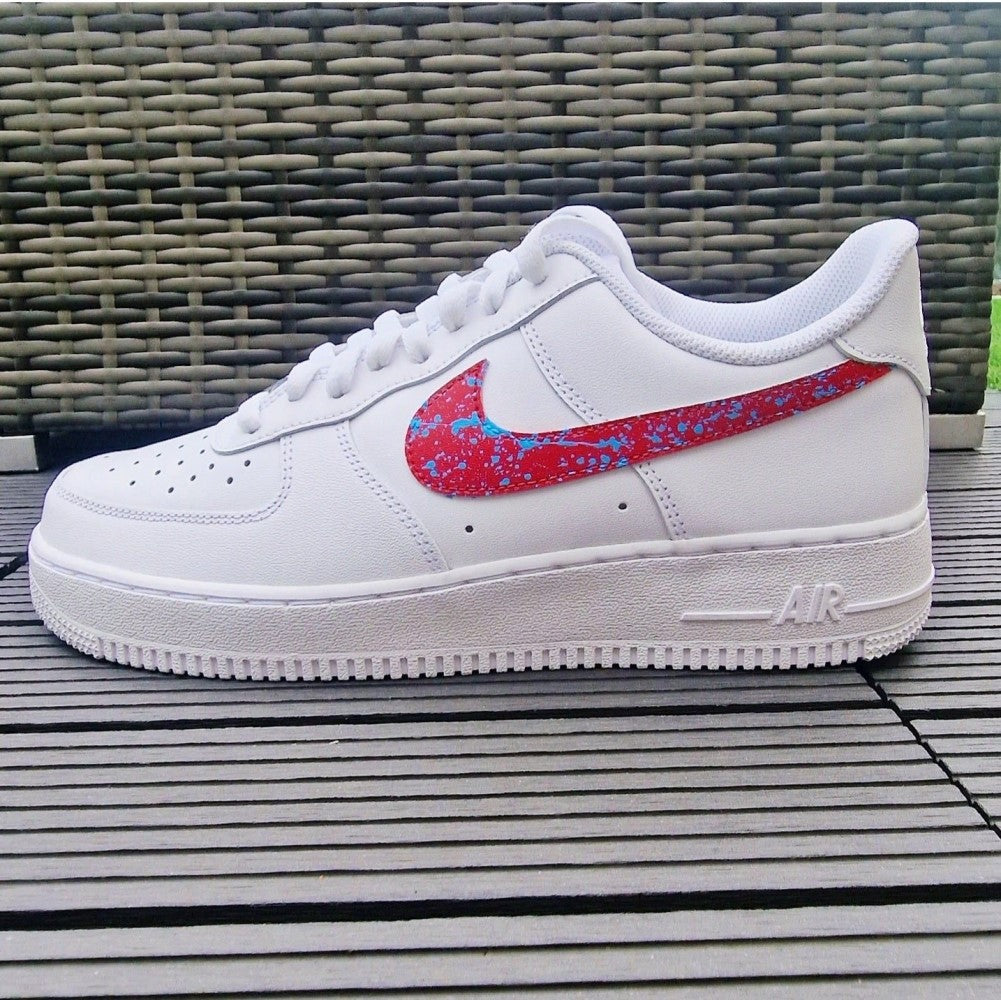Red Blue Splash Custom Air Force 1