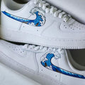 Waves Hand-drawn Art Custom Air Force 1