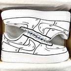 Black White Art Graffiti Custom Air Force 1