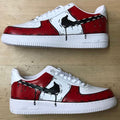Deep Red Drip Graffiti Custom Air Force 1