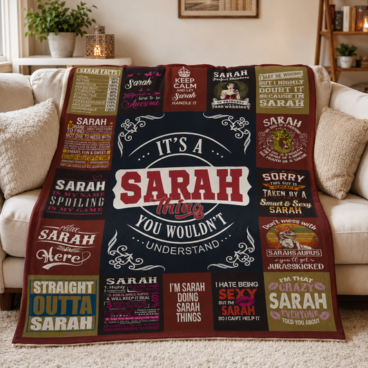 Sarah Premium Sheepskin Blanket - Personalized Custom Name Gift