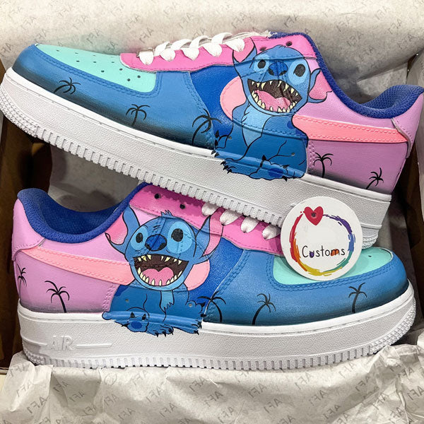 Stitch Blue Pink Custom Air Force 1