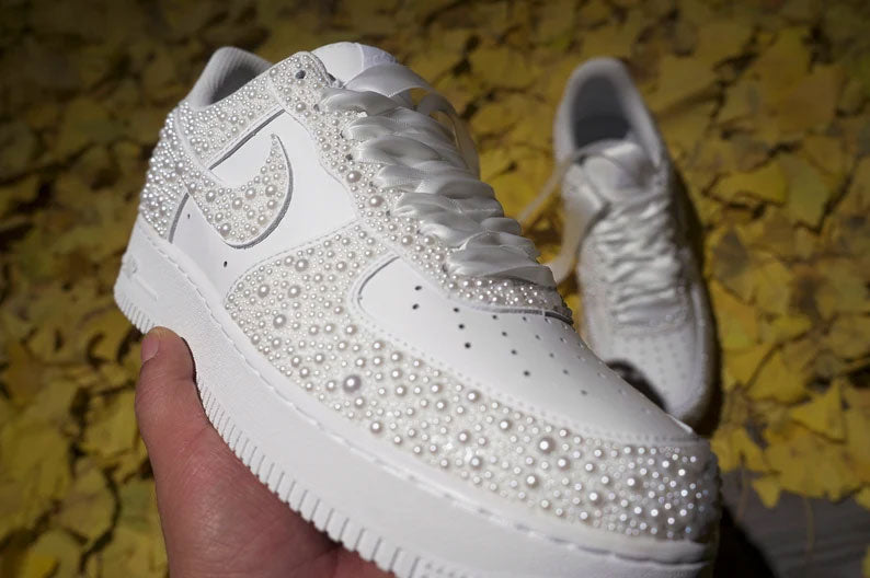 Pearl Ribbon Wedding Custom Air Force 1