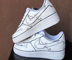 Black White Line Cartoon Graffiti Custom Air Force 1