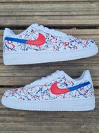 Red Blue Splash Graffiti Custom Air Force 1