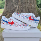 Red Blue Splash Graffiti Custom Air Force 1