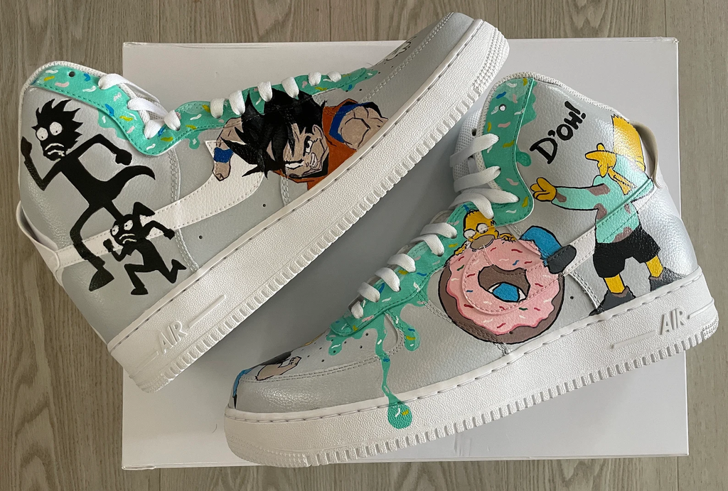 The Simpsons & Dragon Ball Graffiti Custom Air Force 1