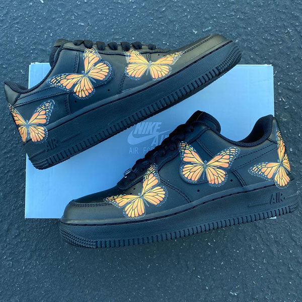 Dead Leaf Butterfly Black Custom Air Force 1