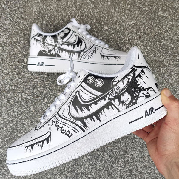 Comics One Piece Black White Custom Air Force 1