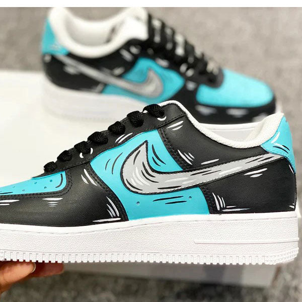 Black Mint Green Graffiti Custom Air Force 1