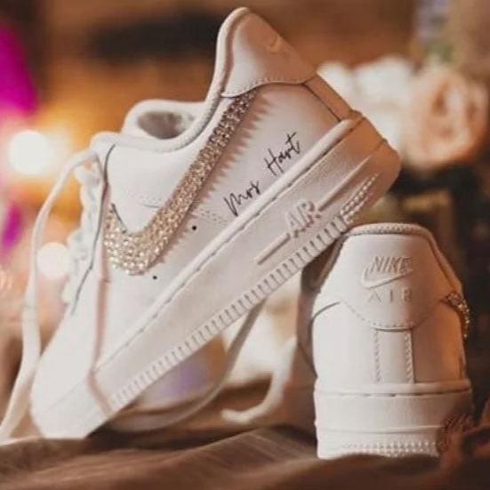 Swarovski Crystal Couple Custom Air Force 1