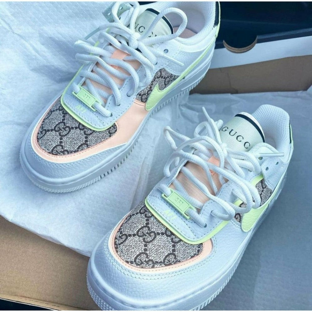 Gucci Pink Yellow Custom Air Force 1 Shadow