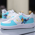Sky Blue Stitch Cartoon Graffiti Custom Air Force 1