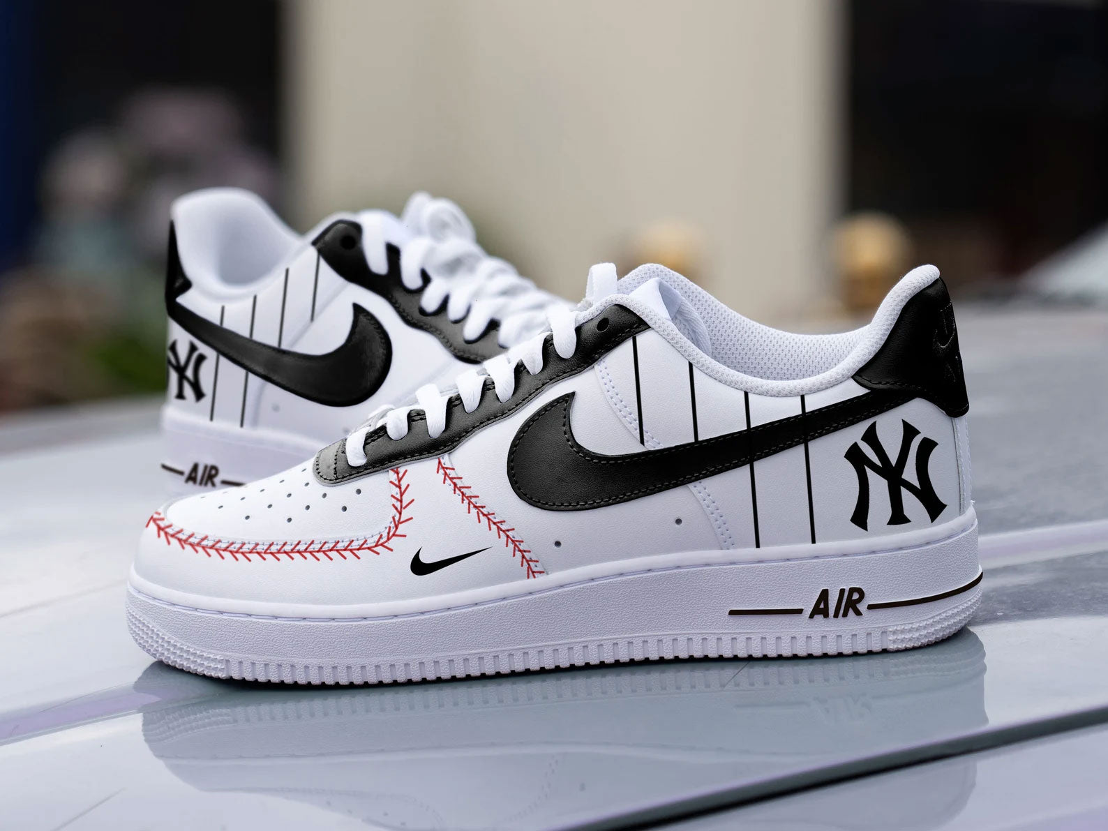 Black Blue White Red Baseball New York Yankees Custom Air Force 1