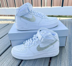 White High Top Crystal Custom Air Force 1