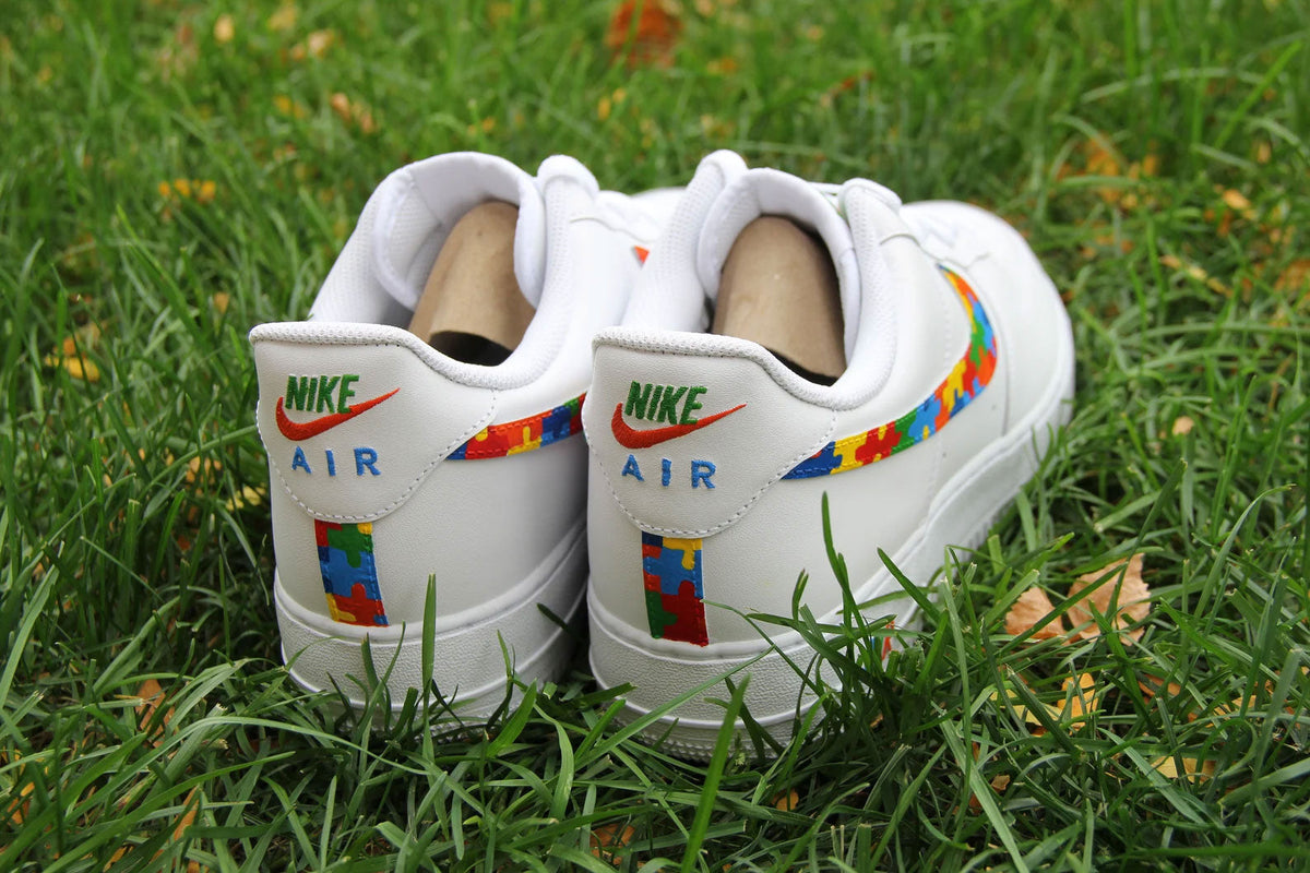 Hand Drawn Rainbow Puzzle Custom Air Force 1
