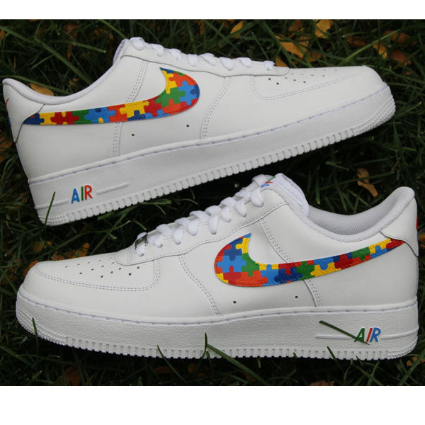 Hand Drawn Rainbow Puzzle Custom Air Force 1