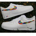 Hand Drawn Rainbow Puzzle Custom Air Force 1