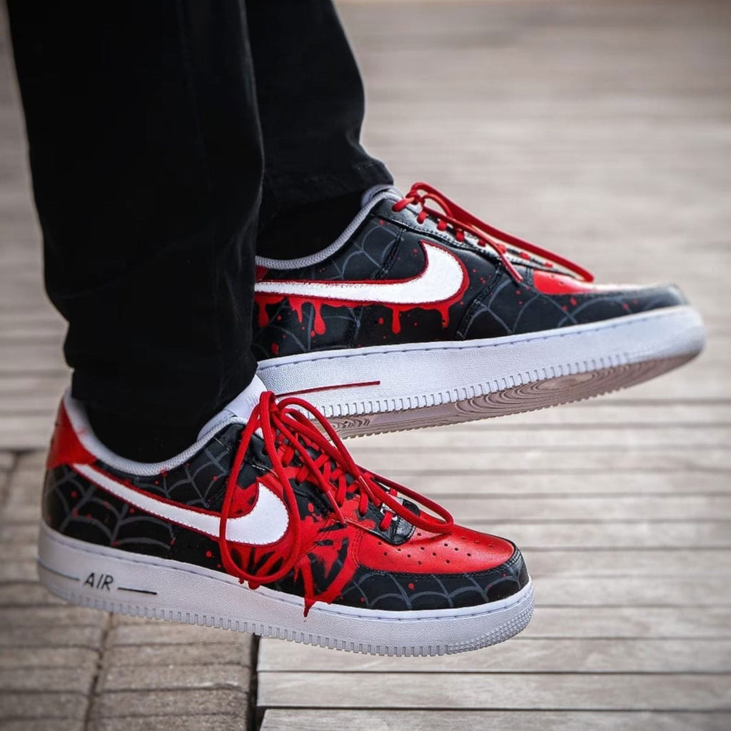 Red Black Spider-Man Hand Painted Custom Air Force 1