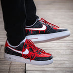 Red Black Spider-Man Hand Painted Custom Air Force 1