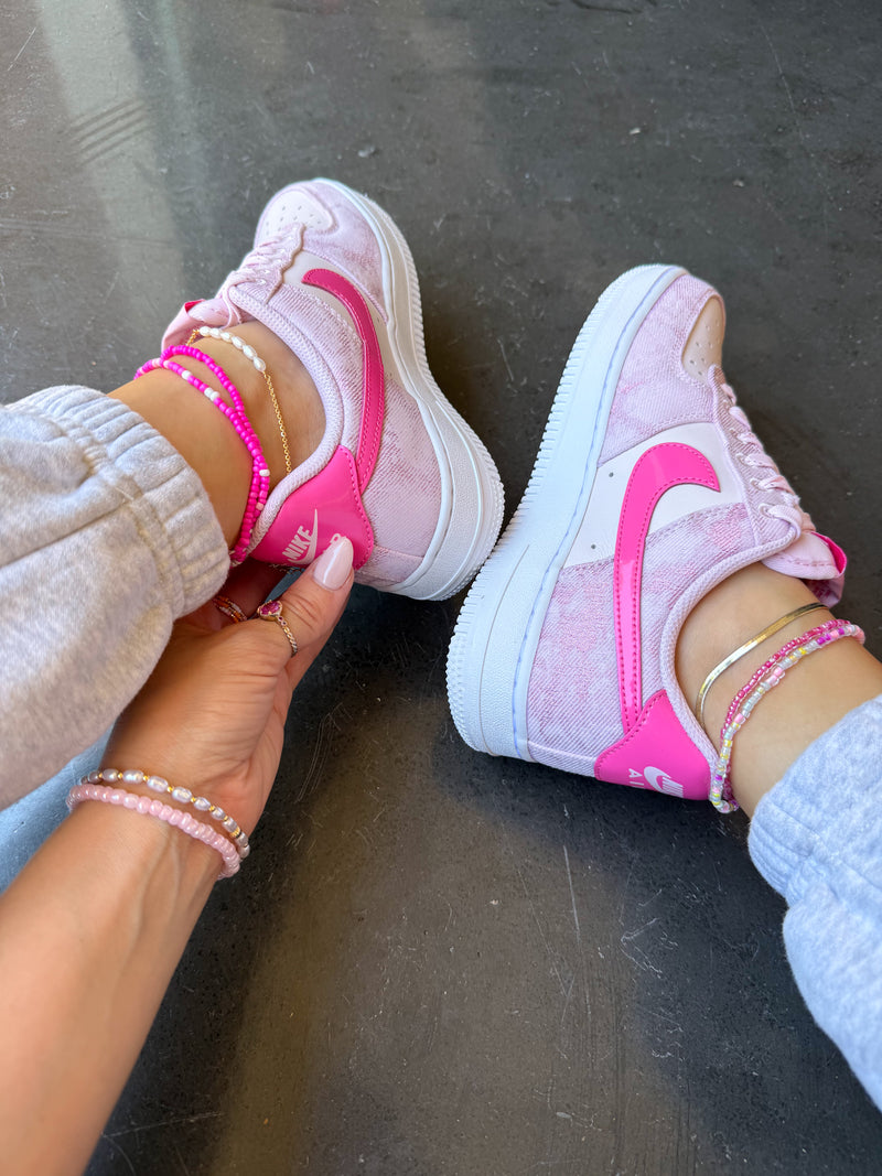 Hand Painted Pink Custom Air Force 1 Sneakers