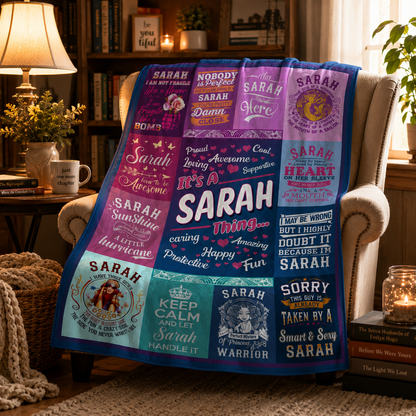 Sarah Premium Sheepskin Blanket - Personalized “It’s A Sarah Thing” Gift