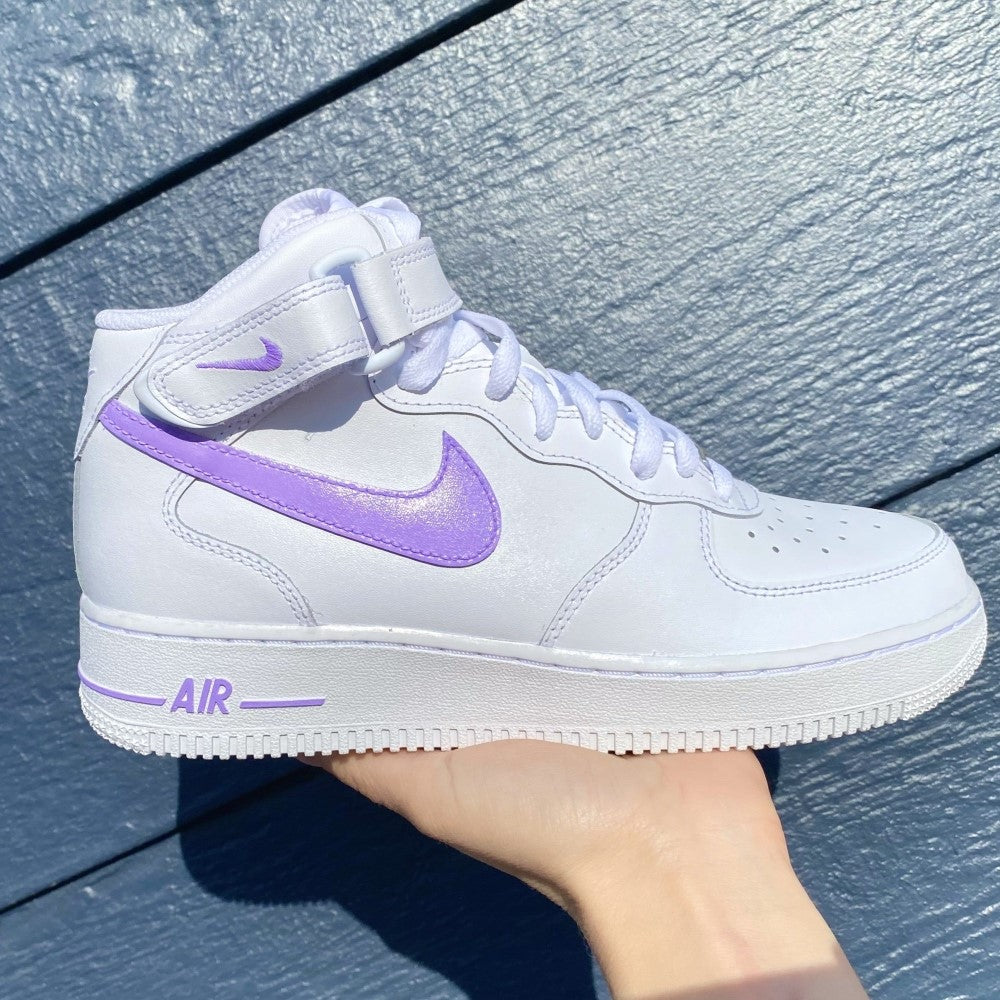 Purple Swoosh Custom Air Force 1 Mid