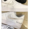 Silver Rhinestone Swoosh Wedding Personal Gift Custom Air Force 1