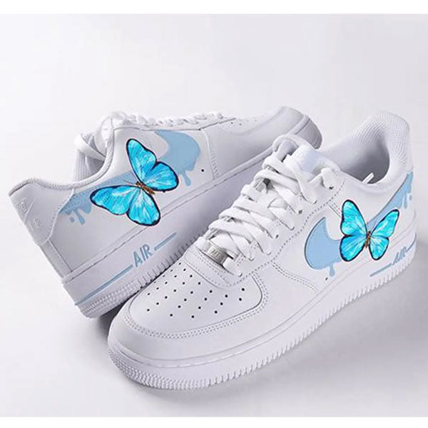 Blue Butterfly Graffiti Custom Air Force 1