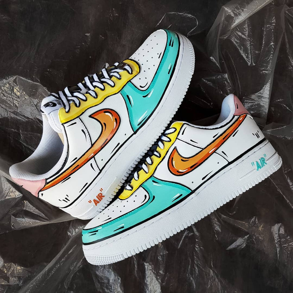 Orange Blue Yellow Whit Custom Air Force 1