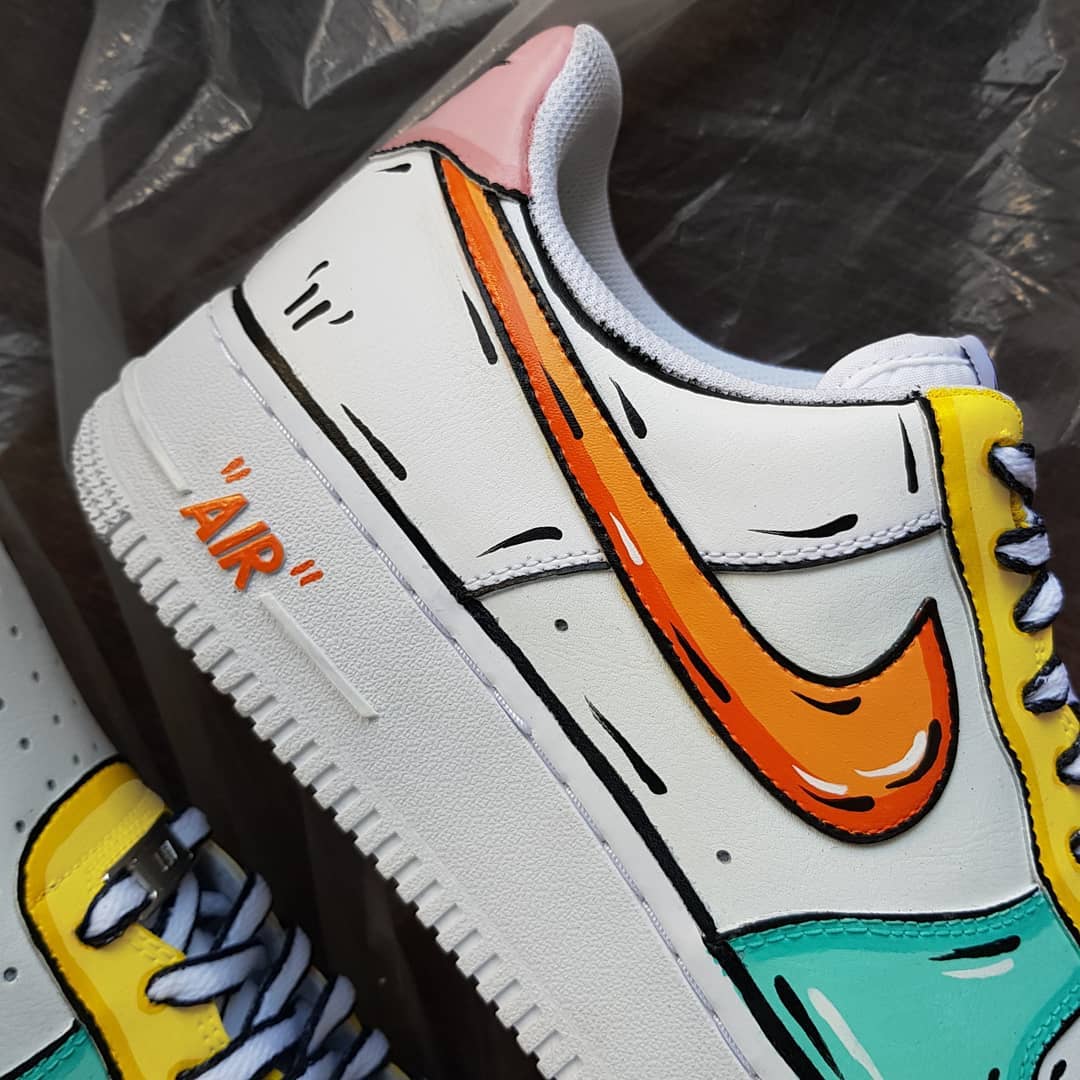 Orange Blue Yellow Whit Custom Air Force 1