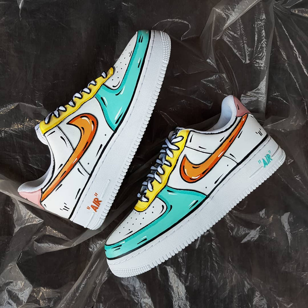 Orange Blue Yellow Whit Custom Air Force 1