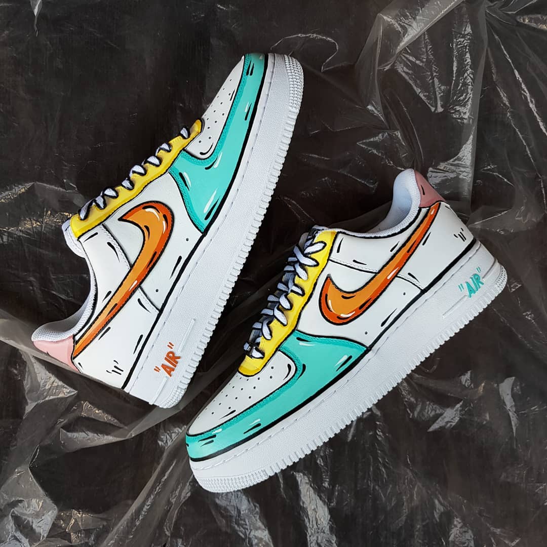Orange Blue Yellow Whit Custom Air Force 1