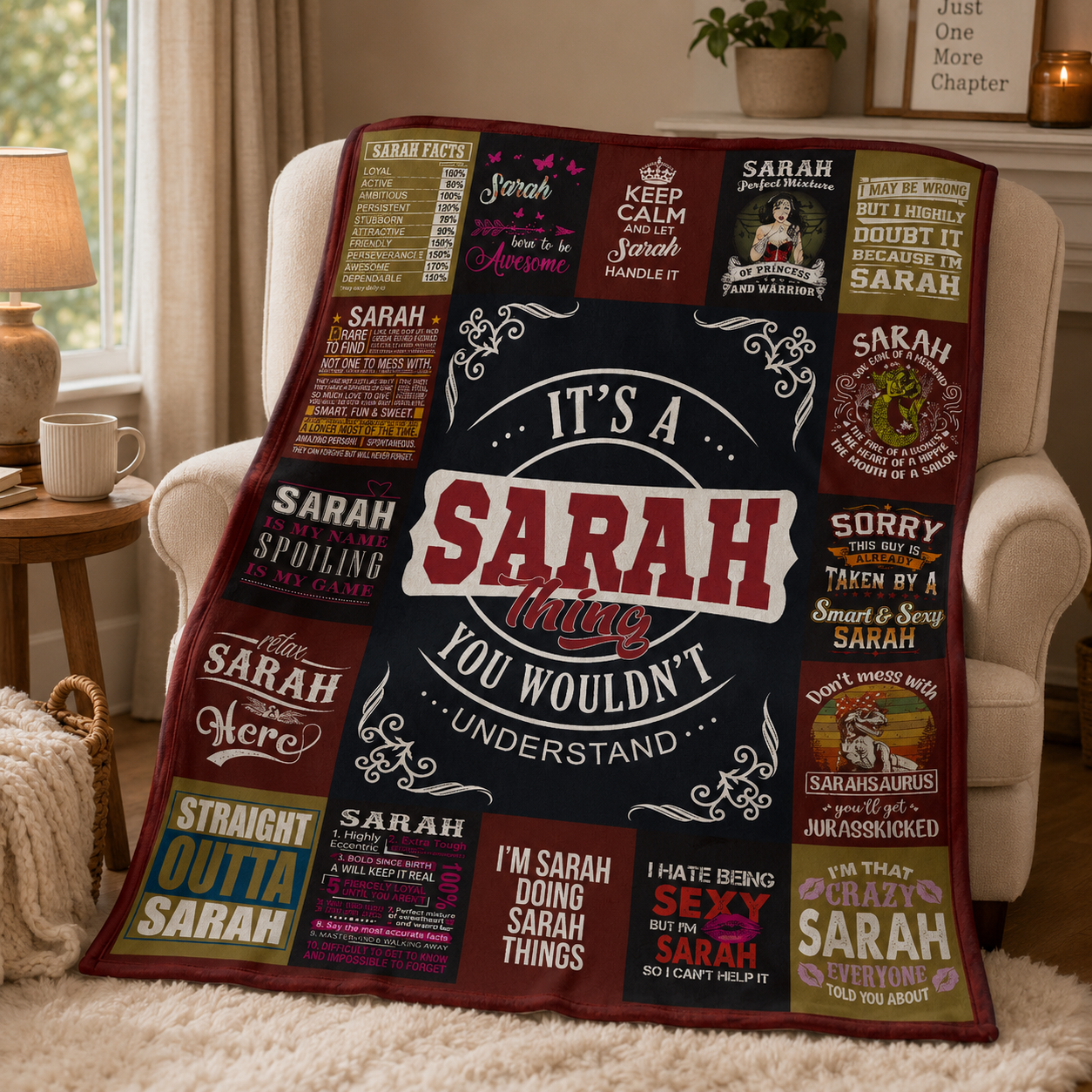 Sarah Premium Sheepskin Blanket - Personalized Custom Name Gift
