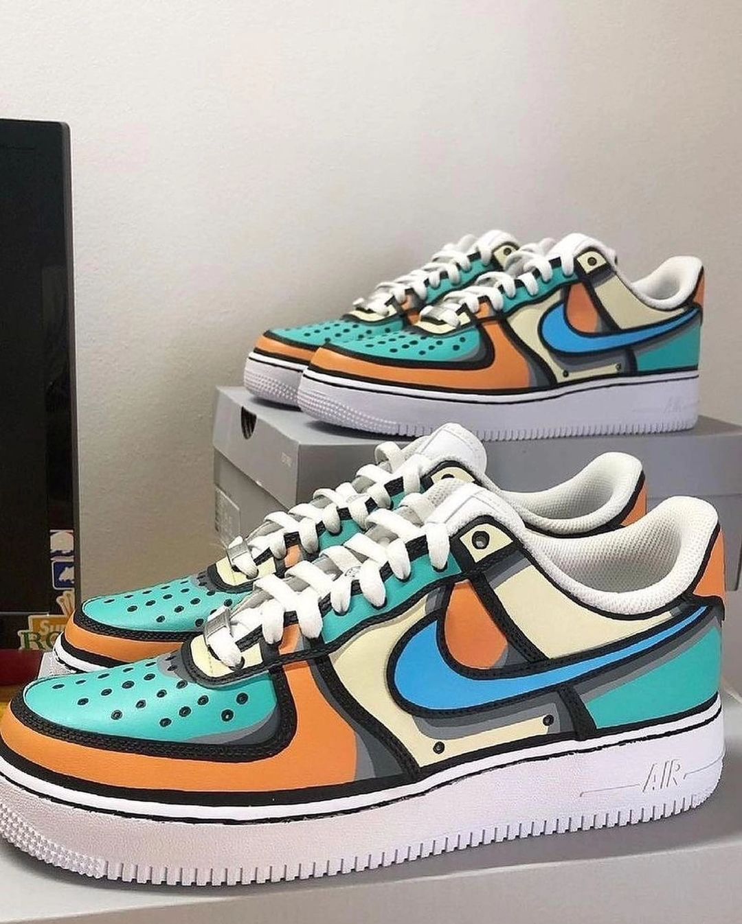 Green Blue Orange Custom Air Force 1