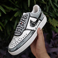 Gray Black White Cartoon Custom Nike Court