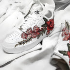 Embroidery Rose Red  Custom Air Force 1